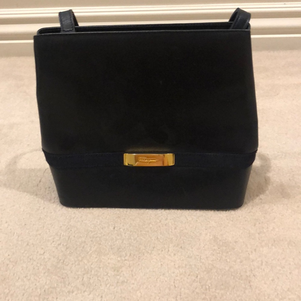 Navy Ferragamo bag